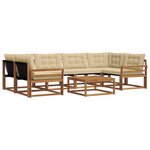 vidaXL Ensemble de canapés d'extérieur 7 Pièces Naturel et Beige