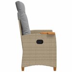 vidaXL Chaise inclinable avec plateau à thé 62 x 64 x 112 cm polyrotin