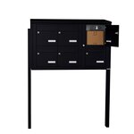Bloc collectif Leabox  3x2  grade 3  simple face  Extérieur  sur pieds à sceller  Noir 9005 finition brillante