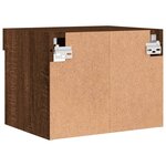 vidaXL Table de chevet murale avec lumières LED chêne marron