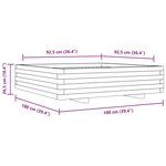 vidaXL Jardinière blanc 100x100x26 5 cm bois de pin massif