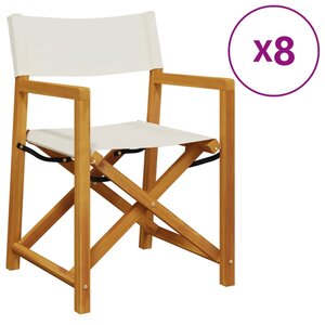 vidaXL Chaises de jardin pliables lot de 8 blanc crème tissu