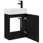 vidaXL Meuble de salle de bain avec robinet Chêne noir