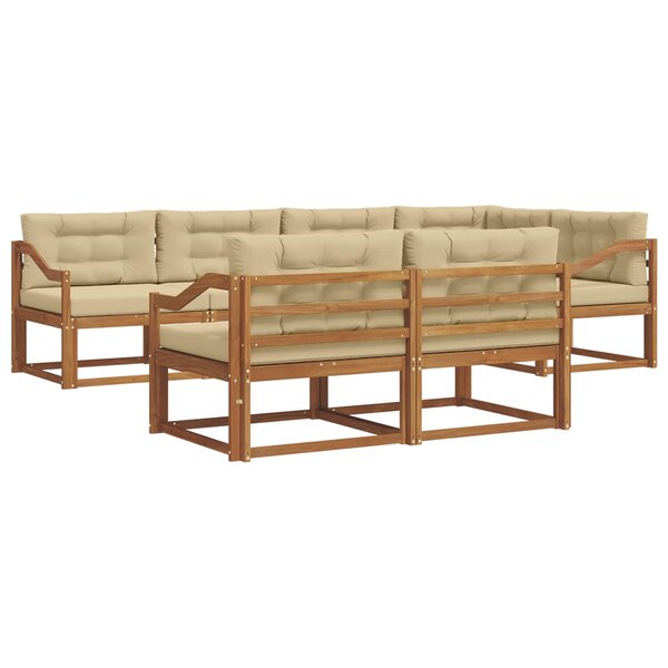 vidaXL Ensemble de canapés d'extérieur 8 pc Naturel et Beige