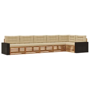 vidaXL Ensemble de canapés d'extérieur 6 pc Naturel et Beige Polyester