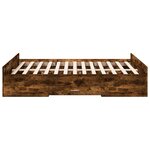vidaXL Cadre de lit et tiroirs chêne fumé 120x200 cm bois d'ingénierie