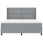 vidaXL Lit à ressorts avec matelas Gris clair 180 x 200 cm tissu