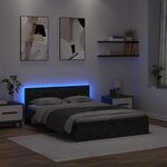 vidaXL Cadre de lit Chêne noir 135 x 190 cm Bois d'ingénierie