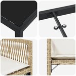 vidaXL Ensemble de salle à manger pour jardin 5 Pièces Beige polyrotin