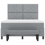 vidaXL Lit à ressorts avec matelas Gris clair 140 x 190 cm tissu
