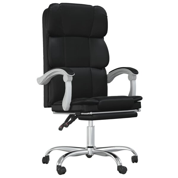 Chaise fauteuil siège pivotante de inclinable de bureau informatique étude similicuir noir 02_0024268