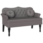 vidaXL Banc Chesterfield Gris 120 5 x 65 x 75 cm Simili cuir