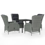 vidaXL Ensemble à manger de jardin 5 Pièces Gris clair