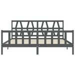 vidaXL Cadre de lit sans matelas gris 200x200 cm bois massif de pin
