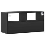 vidaXL Meuble TV noir 80x31x39 5 cm bois d'ingénierie et métal