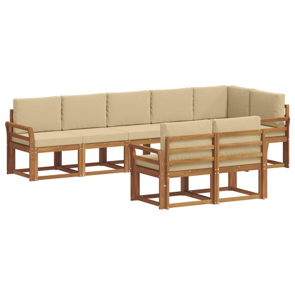 vidaXL Ensemble de canapés d'extérieur 8 pc Naturel et Beige