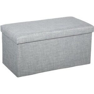 Pouf pliable double Tomaz - Gris clair - L 75,7 x P 37,5 x H 38 cm