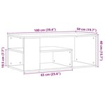 vidaXL Table d'appoint chêne artisanal 100x50x40 cm bois d'ingénierie