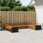 vidaXL Ensemble de canapés d'extérieur 9 Pièces Naturel