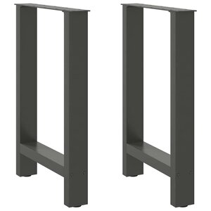 vidaXL Pieds de table à manger Anthracite 2 pièces 60 x (72-73) cm Acier