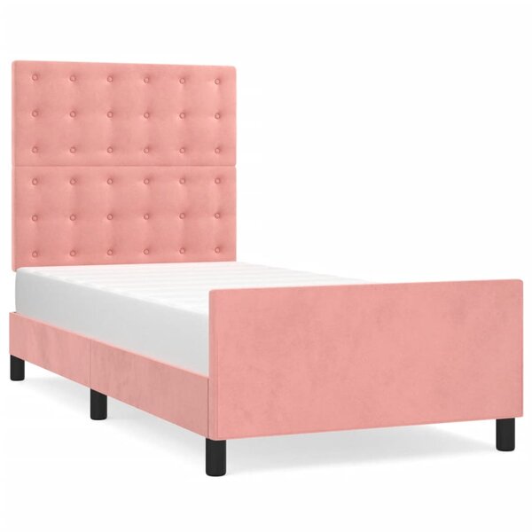 vidaXL Cadre de lit sans matelas rose 100x200 cm velours