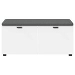 vidaXL Banc d'entrée avec coussin avec stockage Blanc 100 x 38 x 46 cm