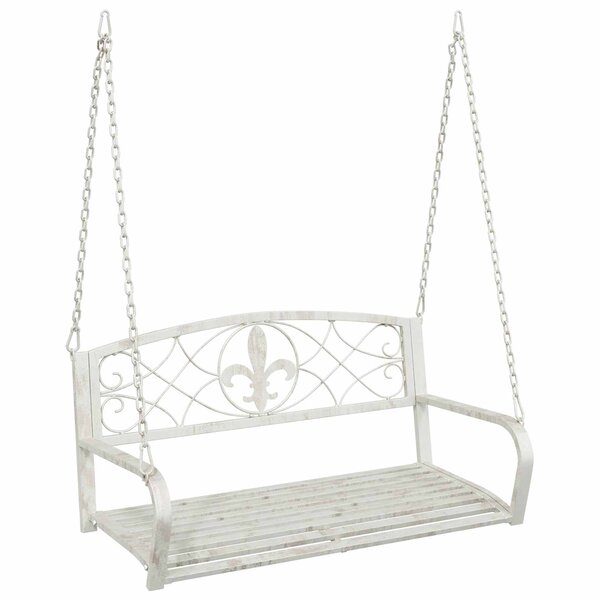 vidaXL Banc Balançoire Acier 110 5 x 59 x 55 cm Blanc antique