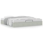 VidaXL Cadre de lit ottoman sans matelas gris clair 200x200 cm velours