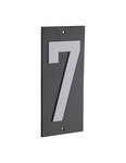THIRARD - Plaque de signalisation 7  marquage blanc sur fond noir  panneau ABS à visser  56x120mm - THIRARD