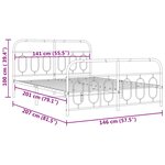 vidaXL Cadre de lit métal avec tête de lit/pied de lit blanc 140x200cm