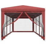 vidaXL Tente de fête avec 8 parois latérales en maille Rouge 3x9m PEHD