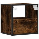 vidaXL Tables de chevet murales 2 Pièces Chêne fumé 40x31x39 5 cm