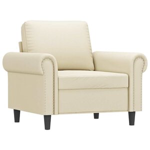 vidaXL Fauteuil Crème 60 cm Similicuir