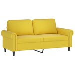 vidaXL Ensemble de canapés 3 Pièces avec coussins Jaune Velours