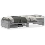 vidaXL Cadre de lit sonoma gris 75x190 cm bois d'ingénierie