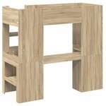 vidaXL Cadre de lit superposé avec bureau Chêne Sonoma 75 x 190 cm