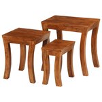 vidaXL Table gigogne 3 Pièces Bois massif d'acacia 50x35x50 cm Marron