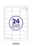 200 planches de 24 = 4800 étiquettes autocollantes papier adhésif blanc  - 63,5 x 33,9 mm - compatible mon timbre en ligne ou fba amazon-  (l7159) tva deductible