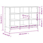 vidaXL Armoire à chaussures chêne fumé 100x35x70 cm bois d'ingénierie