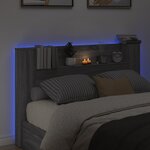 vidaXL Armoire tête de lit avec LED sonoma gris 160x16 5x103 5 cm