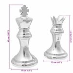 vidaXL Sculptures 2 Pièces Argent Aluminium