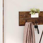 vidaXL Porte-manteau mural avec étagère Chêne fumé 80 x 10.5 x 18 cm