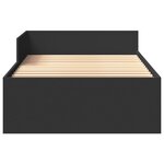 vidaXL Cadre de lit sans matelas noir 75x190 cm bois ingénierie