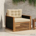 vidaXL Sofa de milieu extérieur Bois d'Acacia Massif Naturel