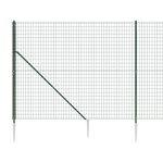 vidaXL Clôture en treillis métallique et piquet d'ancrage vert 2 2x25m