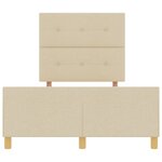 Lit vidaXL Crème 120x200 cm en tissu