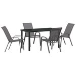 vidaXL Ensemble de salle à manger de jardin 5 pièces en gris Textilène et acier