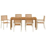 vidaXL Ensemble de salle à manger pour jardin 7 Pièces Beige Poly rotin