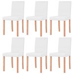 vidaXL Table et chaises 7 Pièces Cuir synthétique Chêne Couleur crème