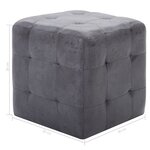 vidaXL 2 Pièces Poufs Gris 30 x 30 x 30 cm Similicuir daim